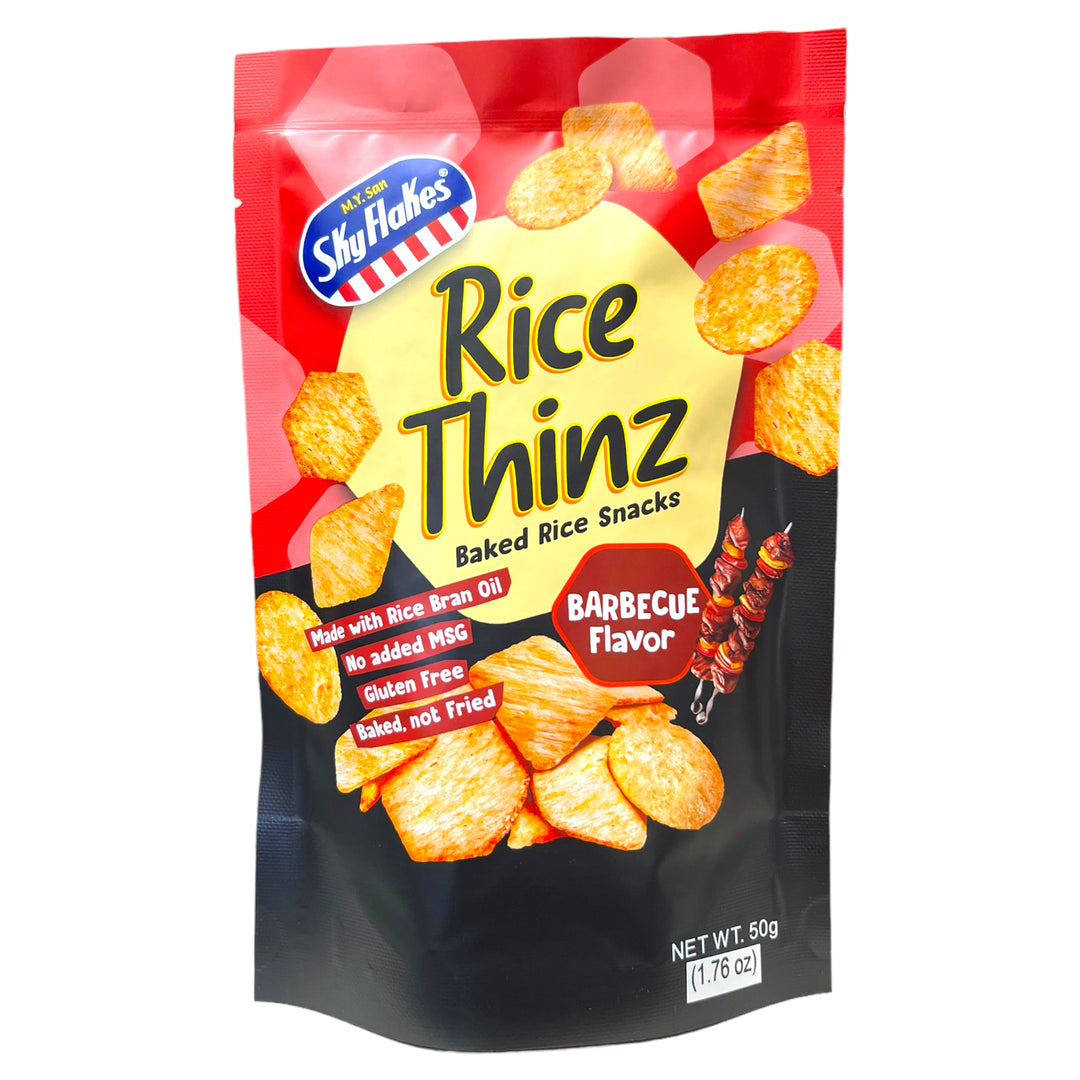 MY San Skyflakes Rice Thinz Baked Rice Snacks Barbecue Flavor 50 G