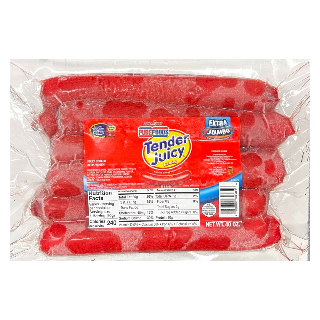 Purefoods Tender Juicy Hotdog EXTRA JUMBO (12 Pieces) 40 OZ