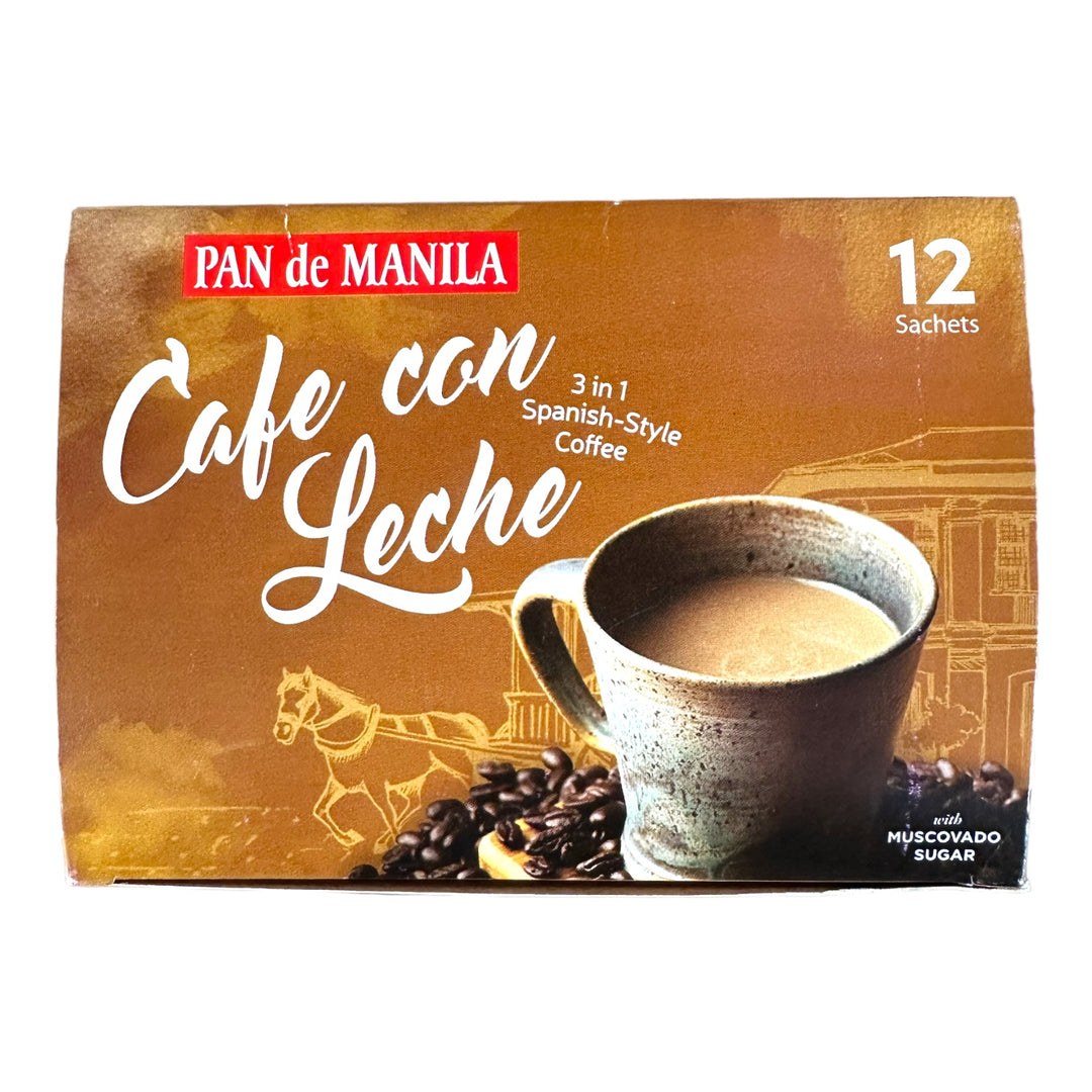 Pan de Manila - Cafe con Leche 3 in 1 Spanish-Style Coffee 12 Sachets