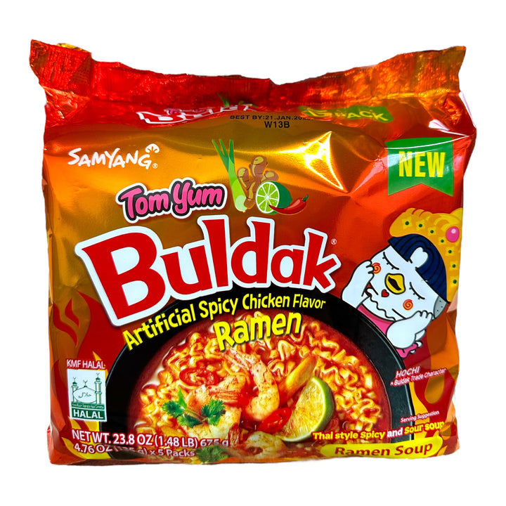 Samyang TomYum Buldak - Artificial Spicy Hot Chicken Flavor Ramen 135 G X 5 Packs