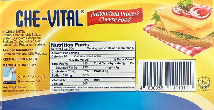 Che-Vital Pasteurized Process Cheese Food 200 G
