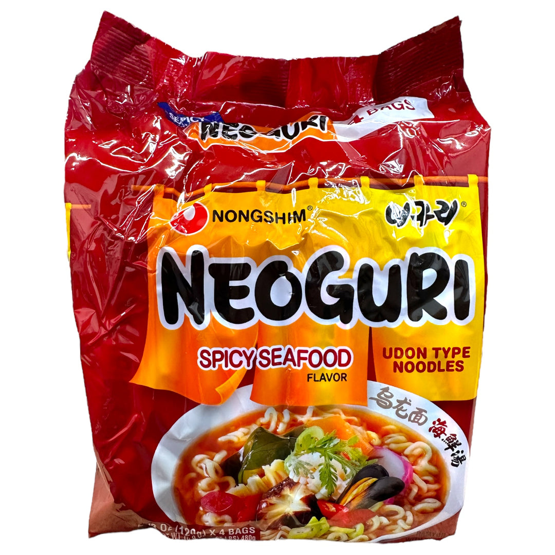 Nongshim - Neoguri Spicy Seafood Flavor Udon Type Noodles 120 G X 4 Bags