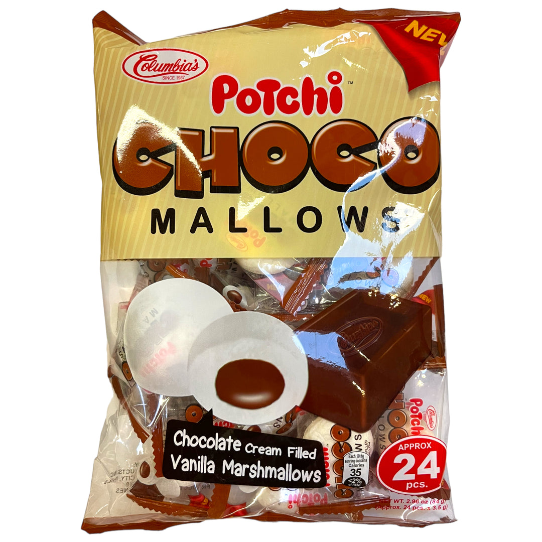 Potchi Choco Mallows Chocolate Cream Filled Vanilla Marshmallows  2.96 OZ