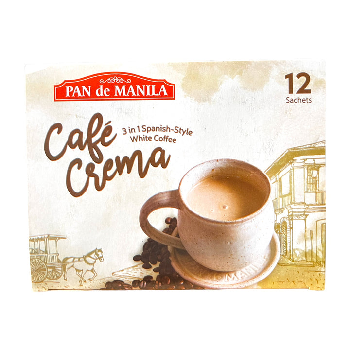 Pan de Manila - Cafe Crema 3 in 1 Spanish Style White Coffee 12 Sachets