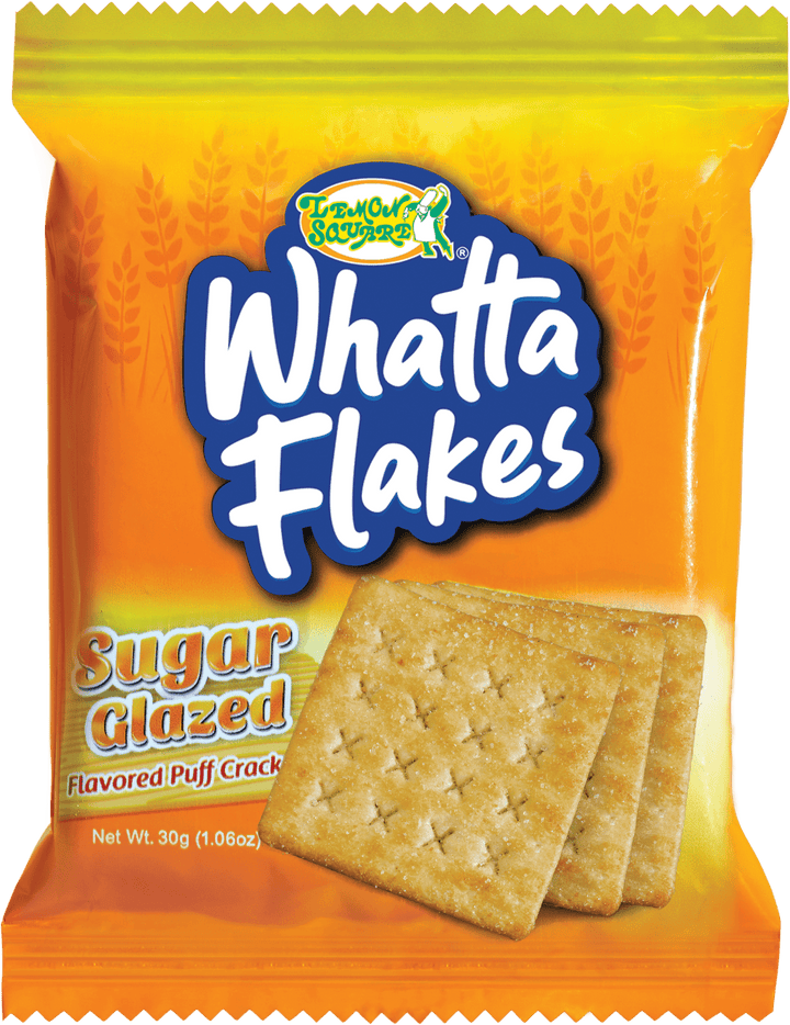 Lemon Square - Whatta Flakes Sugar Glazed Flavored Puff Crackers 27 G X 10 Pack