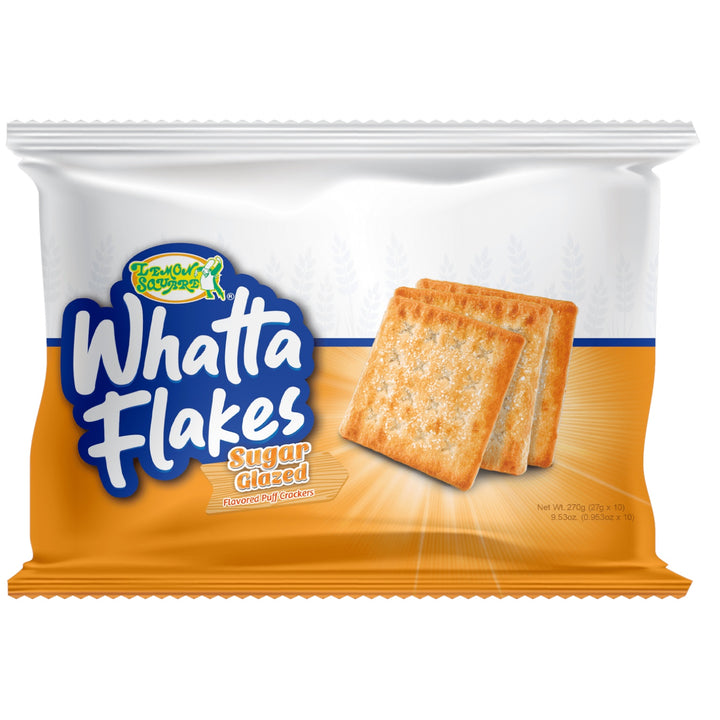 Lemon Square - Whatta Flakes Sugar Glazed Flavored Puff Crackers 27 G X 10 Pack