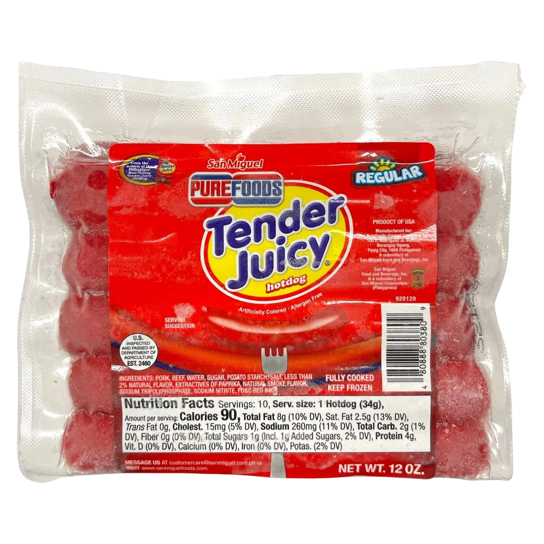 Purefoods Tender Juicy Hotdog (10 Pieces) 12 OZ