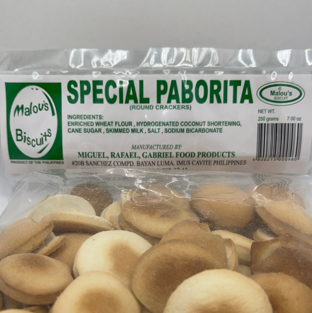 Malou’s Biscuits - Special Paborita (Round Crackers) 7 OZ