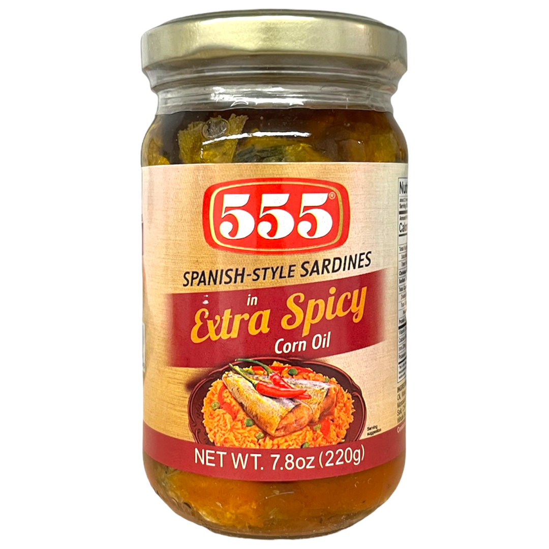 555 - Spanish-Style Sardines in Extra Spicy Corn Oil 7.8 OZ