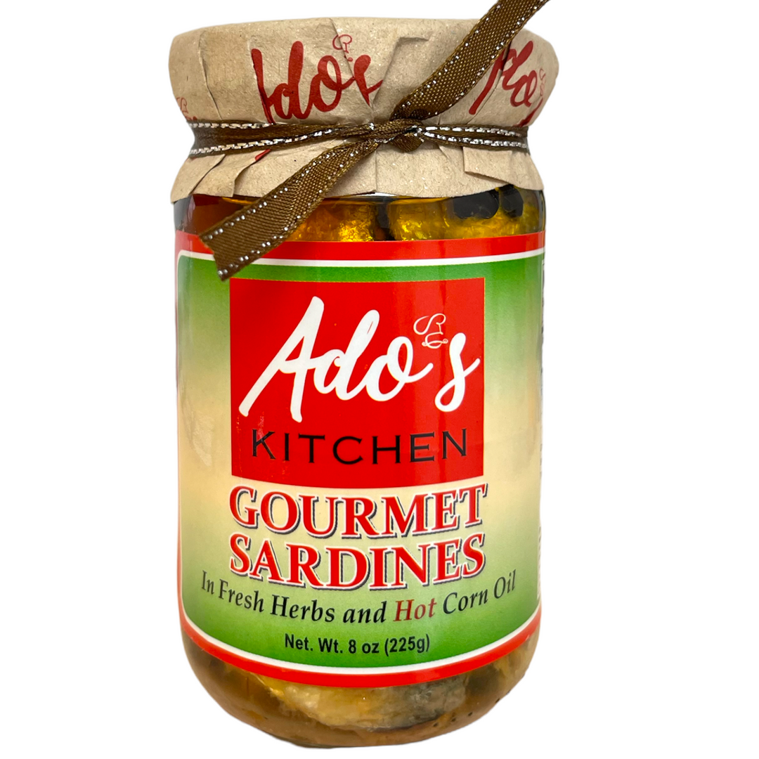 Ado’s Kitchen - Gourmet Sardines in Fresh Herbs & Hot Corn Oil 8 OZ