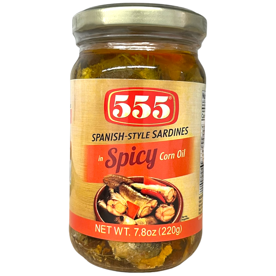 555 - Spanish-Style Sardines in Spicy Corn Oil 7.8 OZ