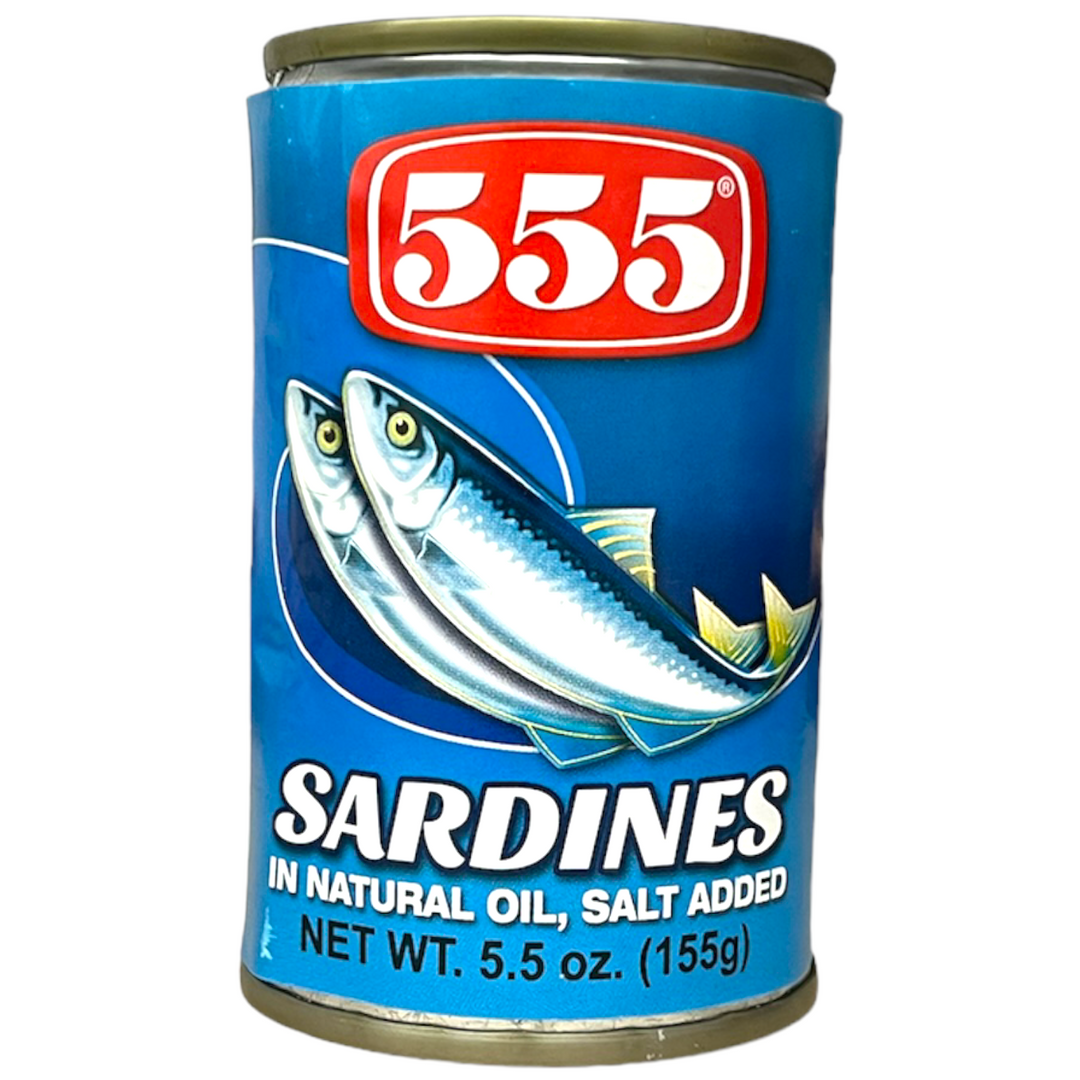 555 - Sardines in Natural Oil, Salt Added 5.5 OZ