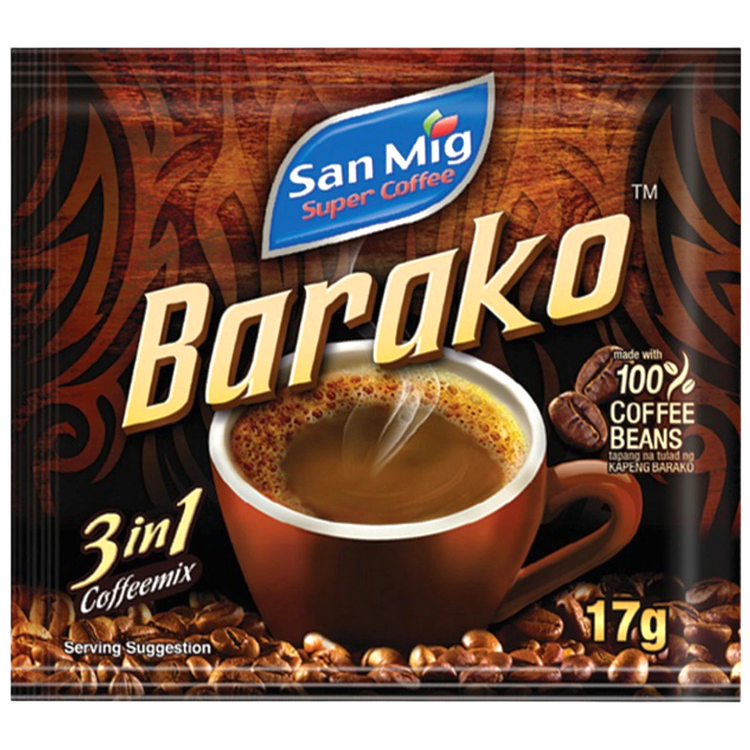 San Mig Super Coffee - Barako 3 in 1 Coffee Mix 17 G X 10 Pack