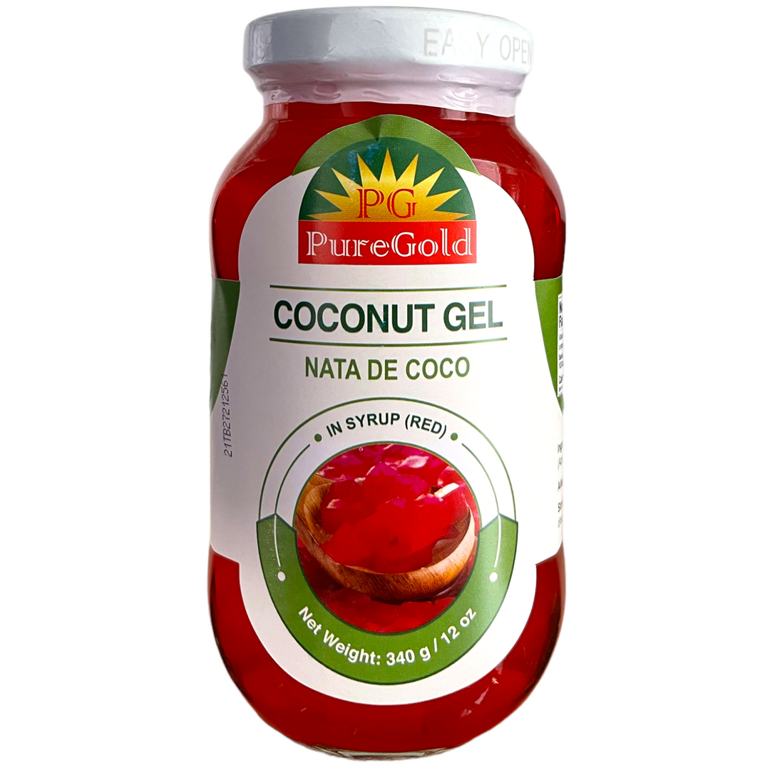 PureGold - Coconut Gel Nata de Coco in Syrup (RED) 12 OZ