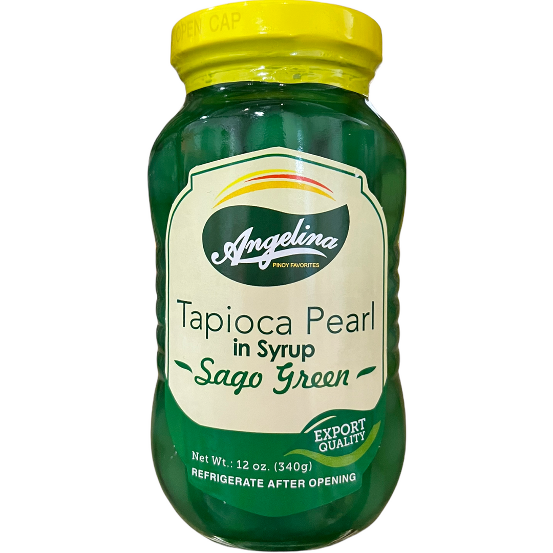 Angelina - Tapioca Pearl in Syrup - Sago Green 12 OZ