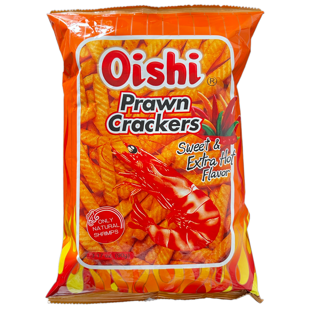 Oishi - Prawn Crackers Sweet & Extra Hot Flavor 3.17 OZ