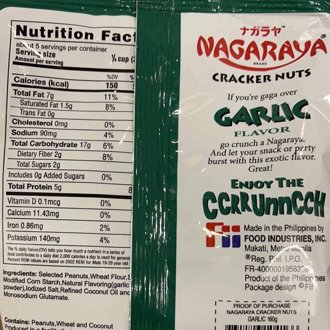 Nagaraya - Garlic Cracker Nuts 5.64 OZ