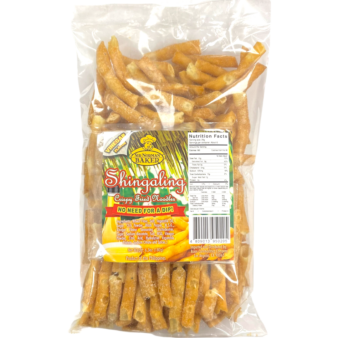 Sir Norman Baker - Shingaling - Crispy Fried Noodles VINEGAR Flavor 6.3 OZ