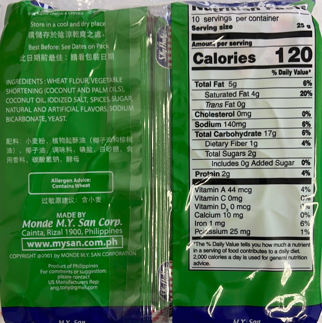 MY San - SkyFlakes Crackers Onion & Chives Flavor 8.8 OZ