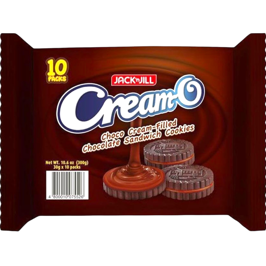 Jack ‘N Jill Cream-O - Choco Cream-Filled Chocolate Sandwich Cookies 33 G X 10 Packs